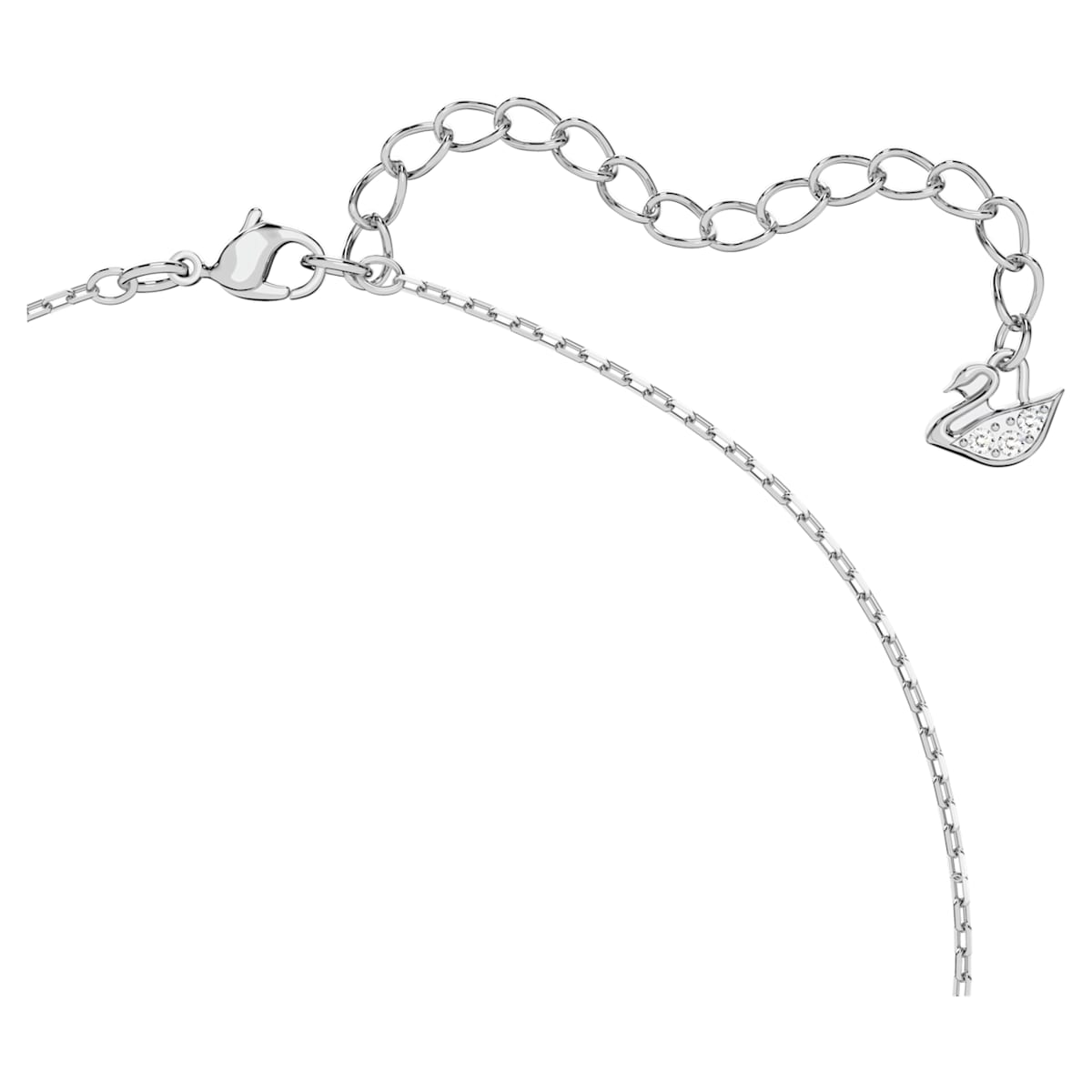 Millenia necklace Square cut Swarovski Zirconia, White, Rhodium plated 5599177