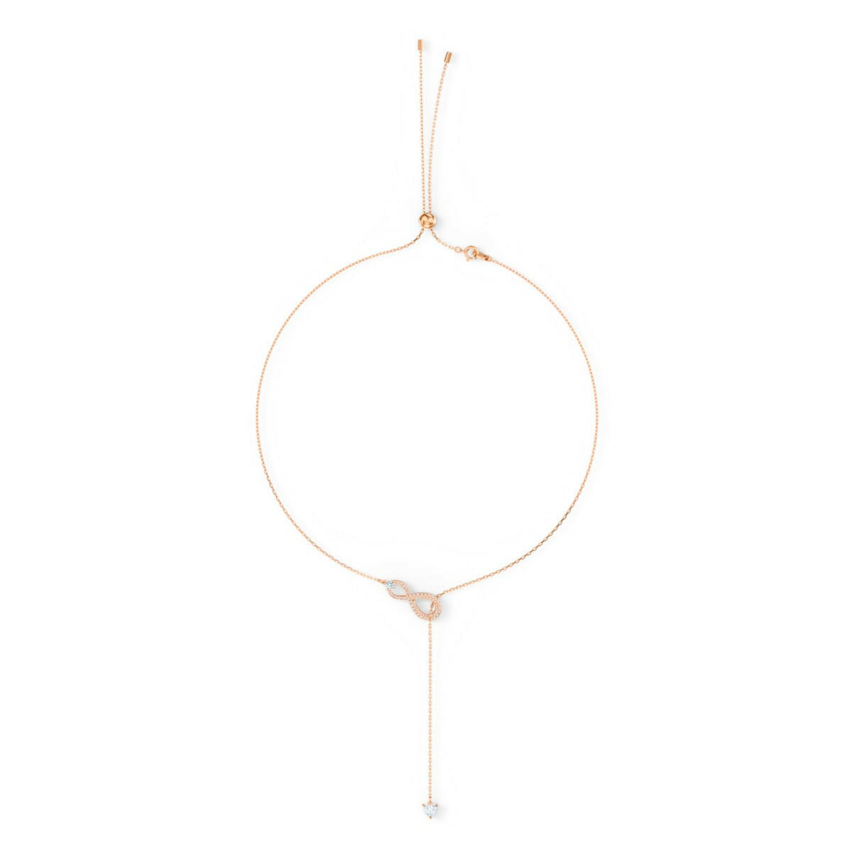 Swarovski Infinity Y necklace Infinity, White, Rose-gold tone plated