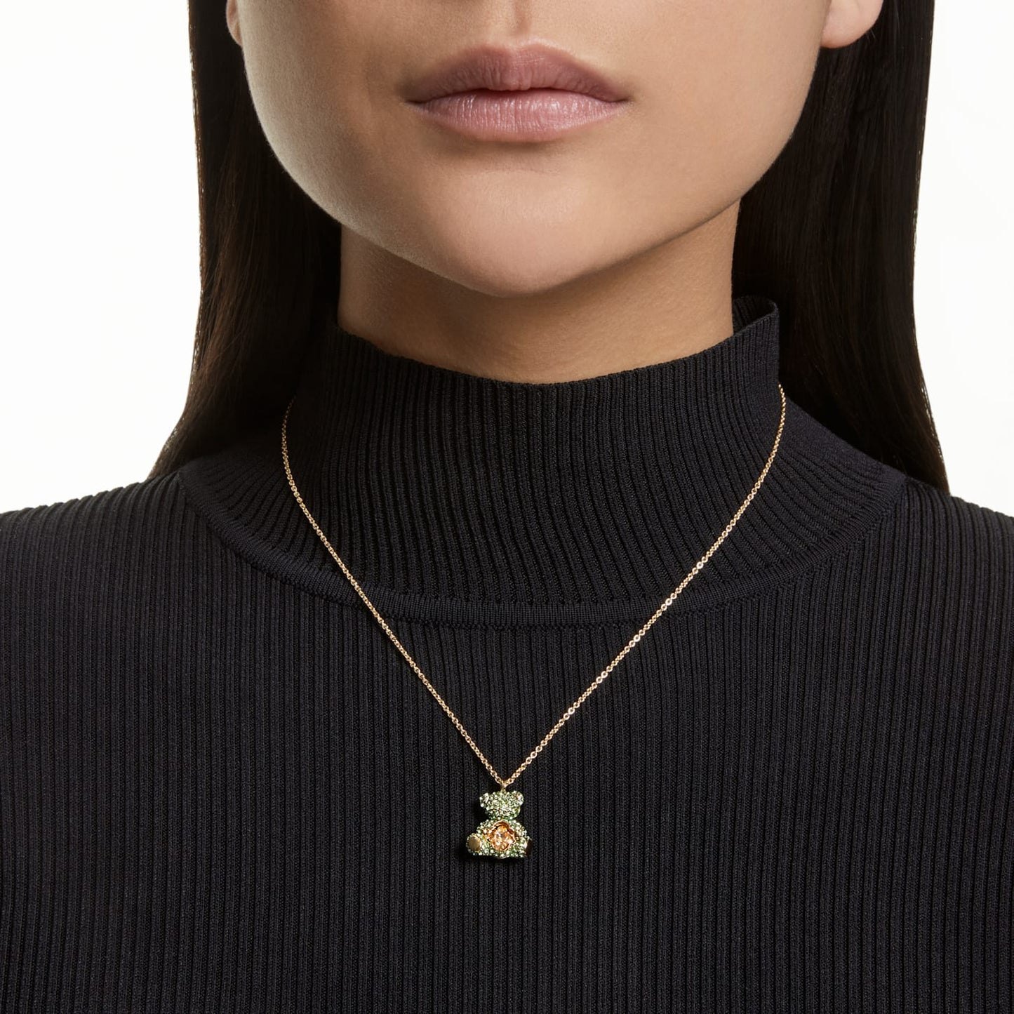 Teddy pendant Bear, Green, Gold-tone plated 5642975