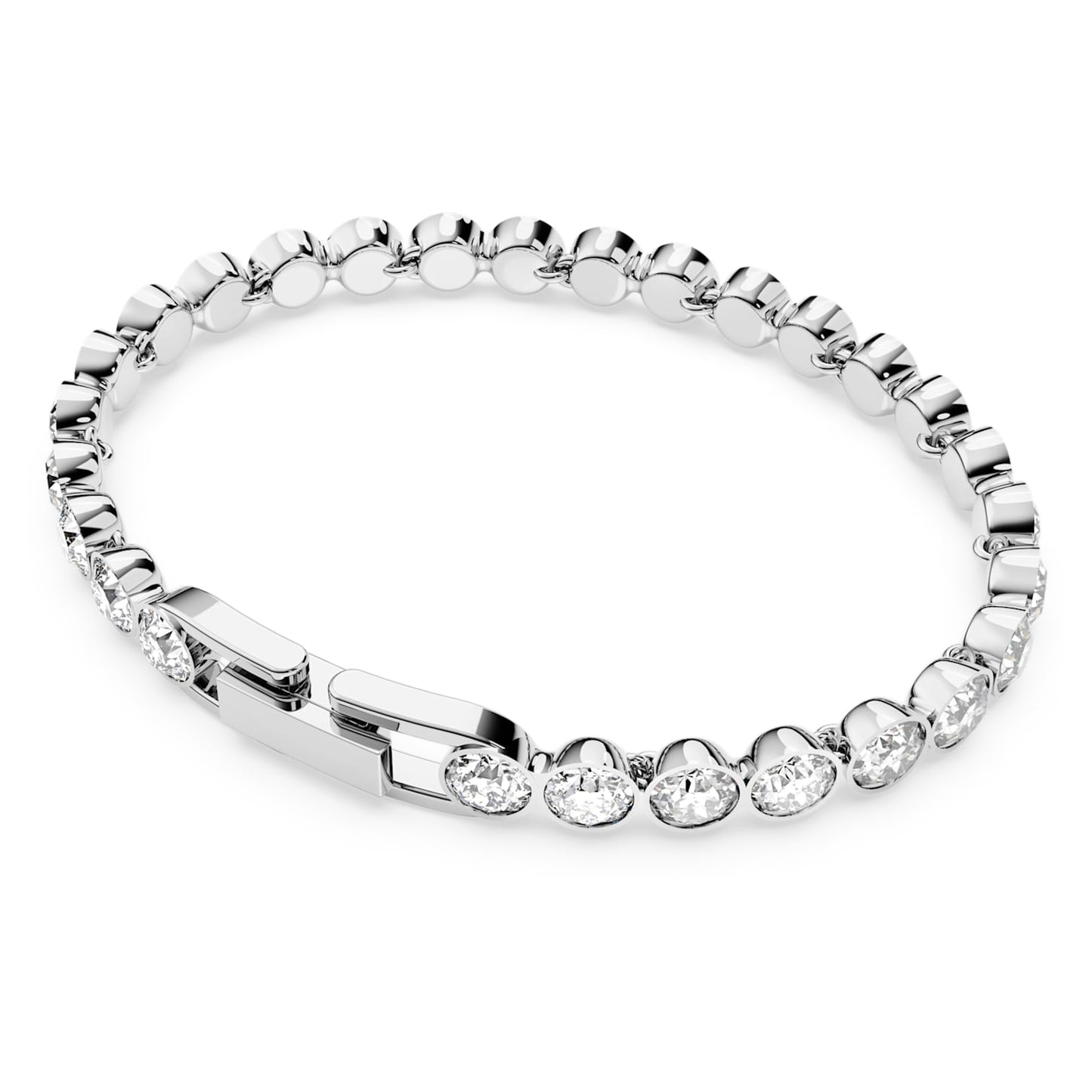 Tennis bracelet Round cut, White, Rhodium plated 1791305