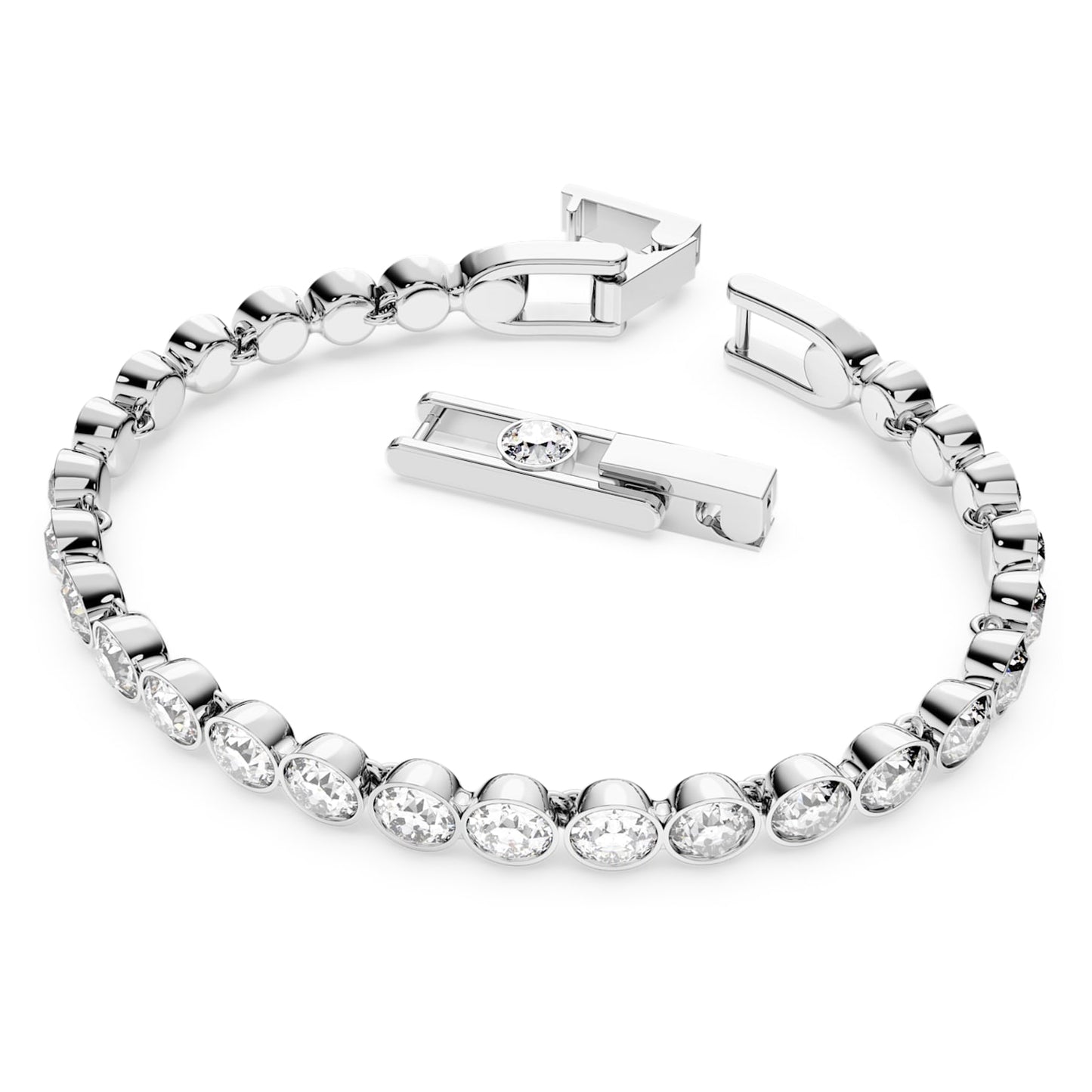 Tennis bracelet Round cut, White, Rhodium plated 1791305