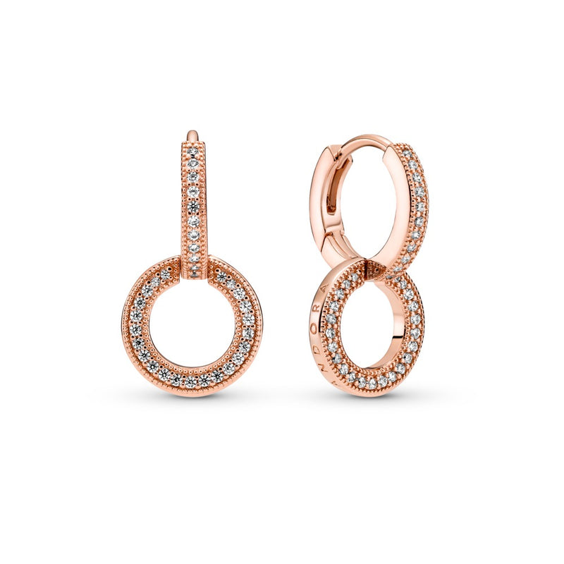 Pandora logo and circles Pandora Rose hoop earring 289052C01