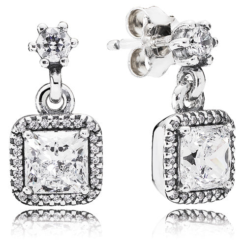 Pandora Timeless Elegance Square Drop Earrings with Clear Zirconia 290593CZ