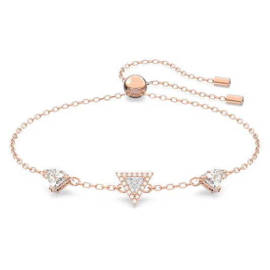 5643737 Swarovski Ortyx Bracelet Triangle Cut, White, Rose Gold-Tone Plated