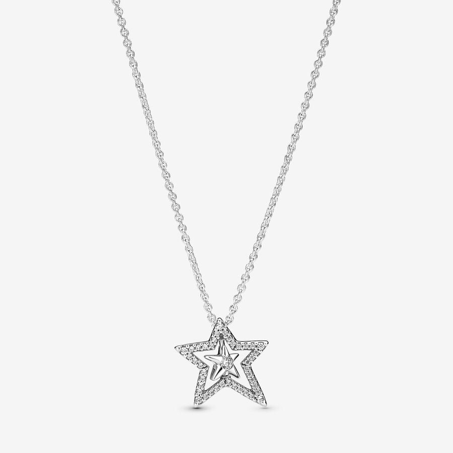 Pavé Asymmetric Star Collier Necklace 390020C01-45