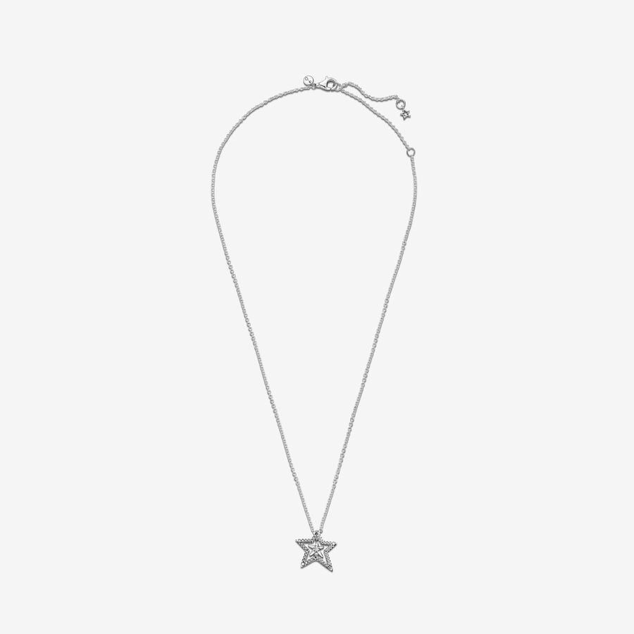 Pavé Asymmetric Star Collier Necklace 390020C01-45