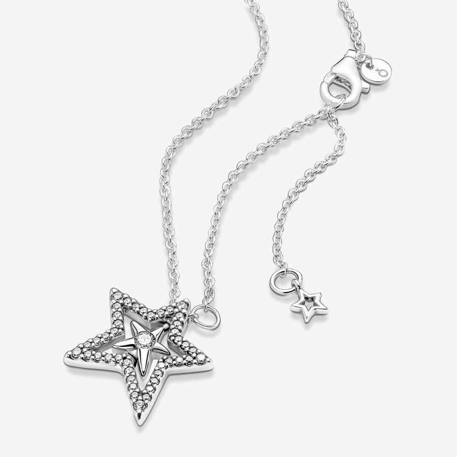 Pavé Asymmetric Star Collier Necklace 390020C01-45