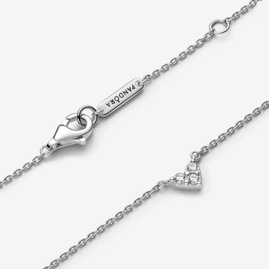 Triple Stone Heart Collier Necklace 393014C01-45