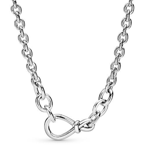 Chunky Infinity Knot Necklace Sterling Silver  - 398902C00-50