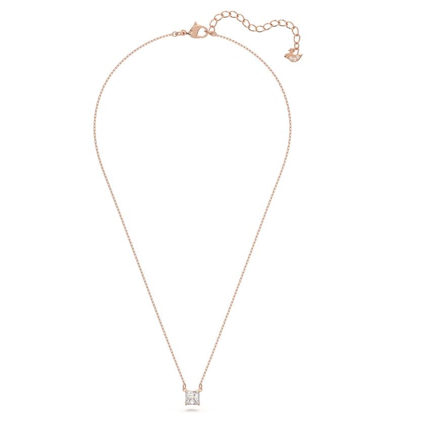 Attract Necklace White, Rose-gold tone plated