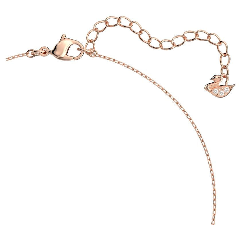Attract Necklace White, Rose-gold tone plated