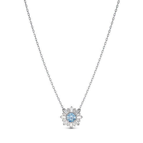 Swarovski Sunshine Pendant, Blue, Rhodium Plated 5536742