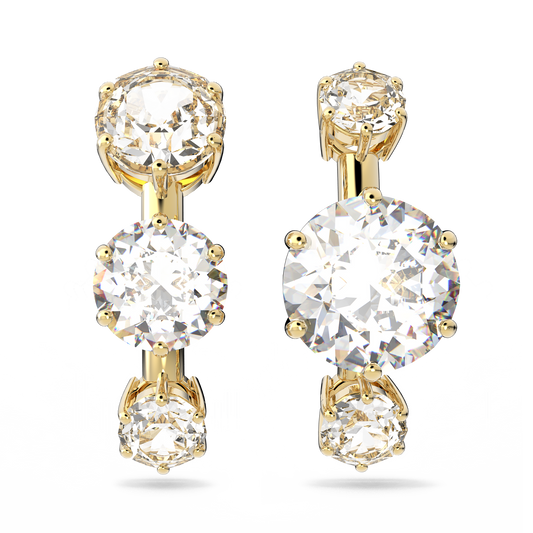 Constella ear cuffs Asymmetrical design, Round cut, White, Gold-tone plated 5616919