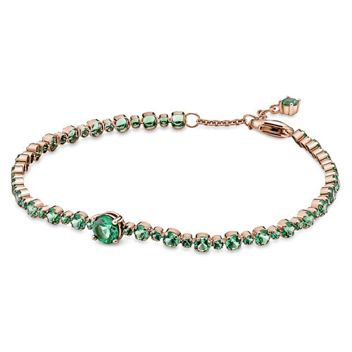 Pandora Sparkling Pave Tennis Bracelet  with Green Crystal 580044C01-18 size 18cm or 7.1''