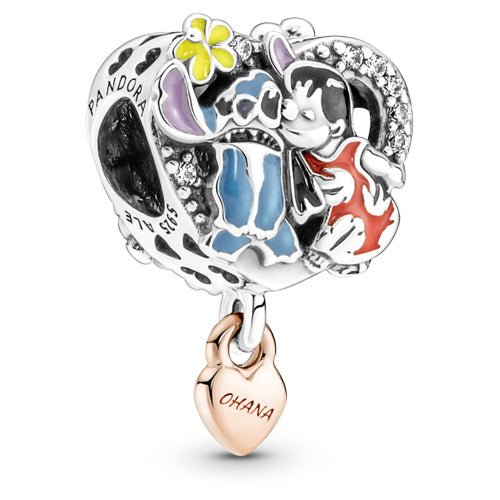 PANDORA 781682C01 Disney Ohana Lilo & Stitch Inspired Charm Sterling silver, 14k Rose gold-plated unique metal blend