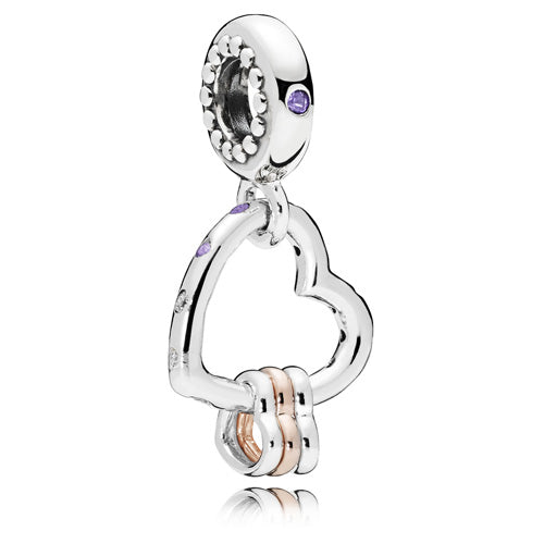 Pandora Rose Heart Highlights Dangle 787247NLCMX