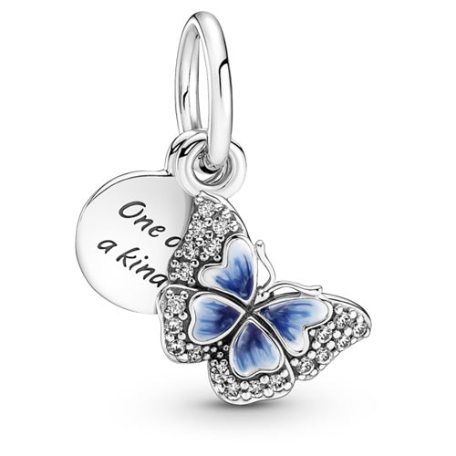 PANDORA 790757C01 Blue Butterfly Double Dangle