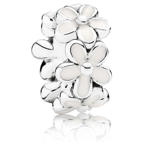 PANDORA 791495EN12 White Daisy Flower Spacer Charm