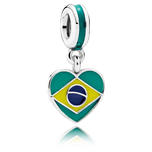 PANDORA Brazil Heart Flag Dangle 791911ENMX