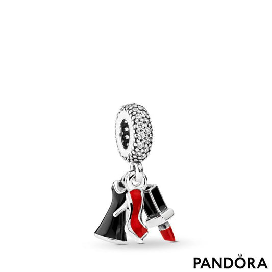 PANDORA Stiletto, Dress, & Lipstick Dangle Charm 792156ENM