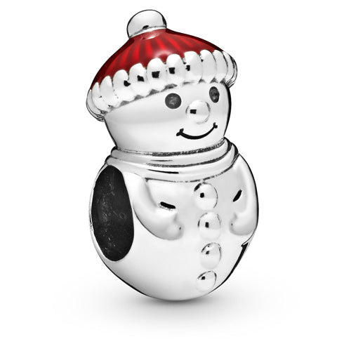 PANDORA 798478C01 Snowman with Santa Hat Charm