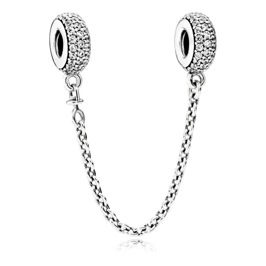 PANDORA 791736CZ-05 Sparkling Pavé Safety Chain Charm Sterling silver