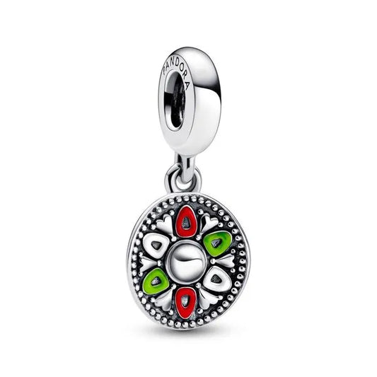 PANDORA 792200C01 Sombrero Sterling Silver Dangle With Red, White Charm