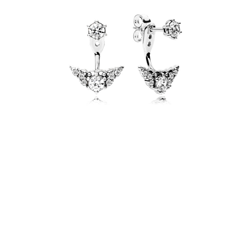 Fairytale Tiara Stud Earrings with Clear Zirconia - 296228CZ