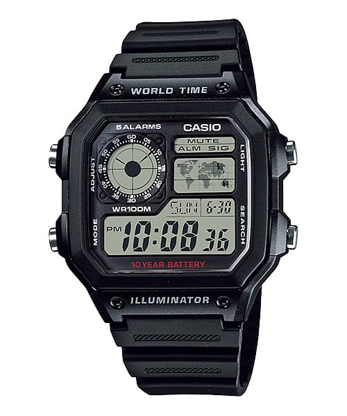 Casio World Time Digital Watch AE1200WH-1AV AE-1200WH-1AV