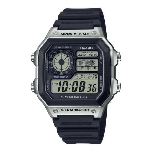 Casio World Time Digital Watch AE1200WH-1CV AE-1200WH-1CV
