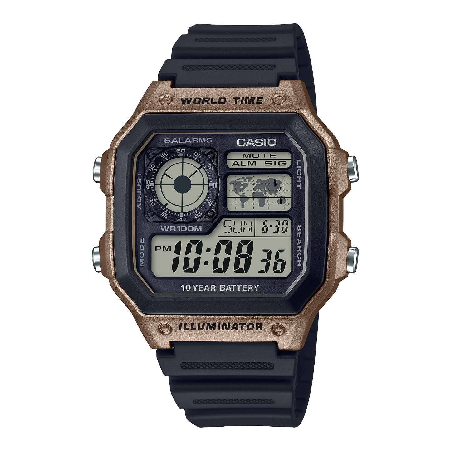 Casio World Time Digital Watch AE1200WH-5AV AE-1200WH-5AV