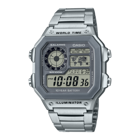 Casio World Time Digital Watch AE1200WHD7AV AE-1200WHD-7AV AE1200WHD-7AV