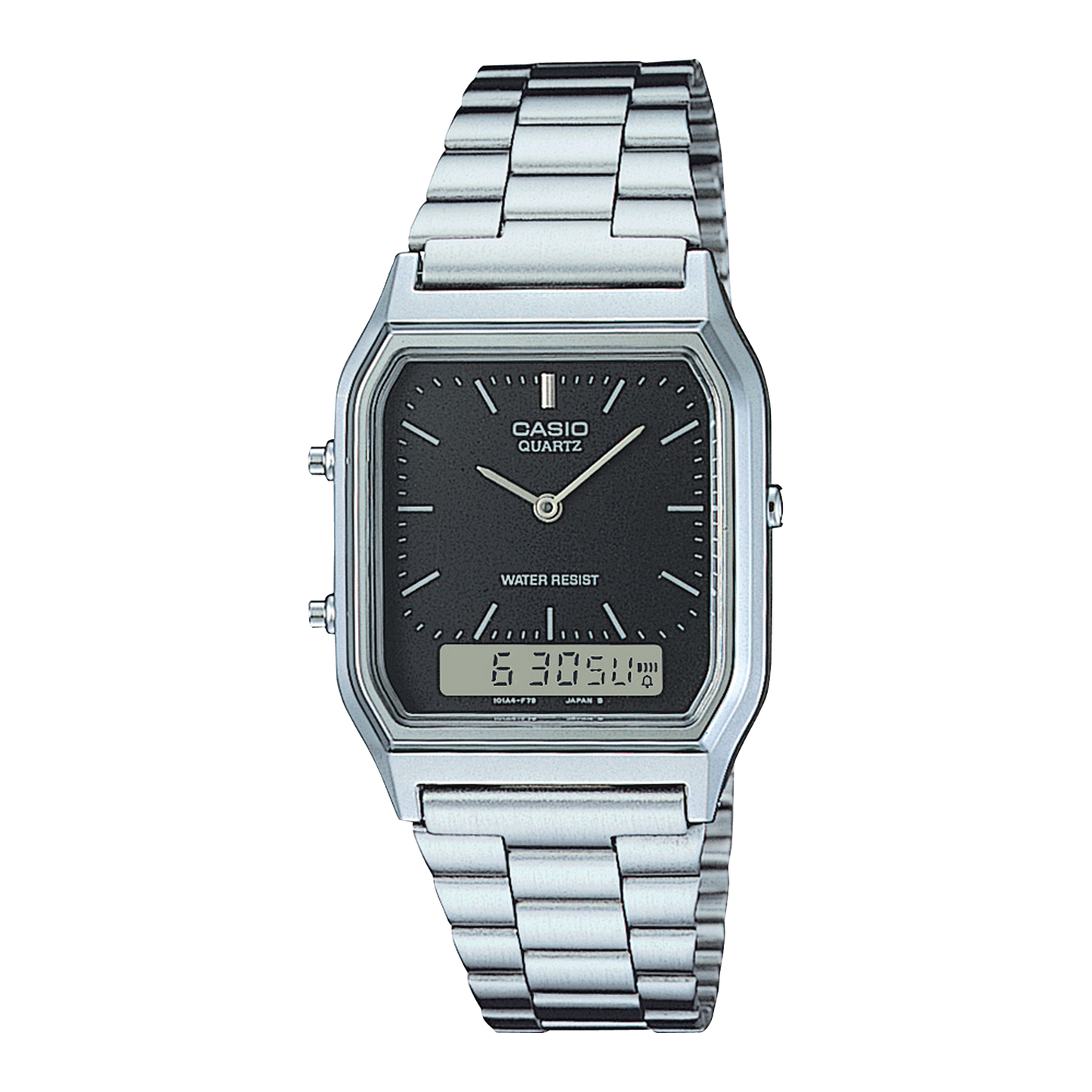 CASIO AQ230A-1DM VINTAGE RETRO BLACK DIAL SS AQ-230A-1DMQ
