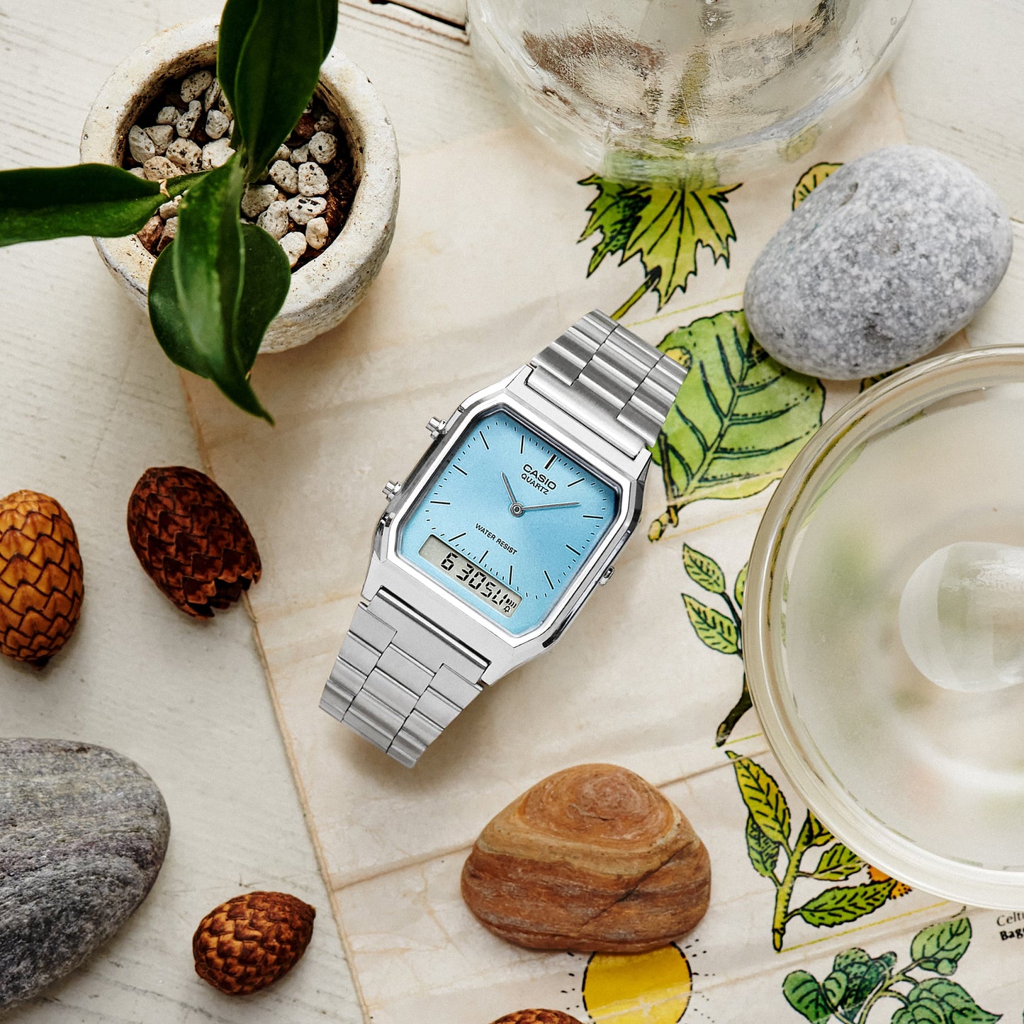 CASIO VINTAGE AQ230A-2A1 LIGHT BLUE DIAL AQ-230A-2A1MQY