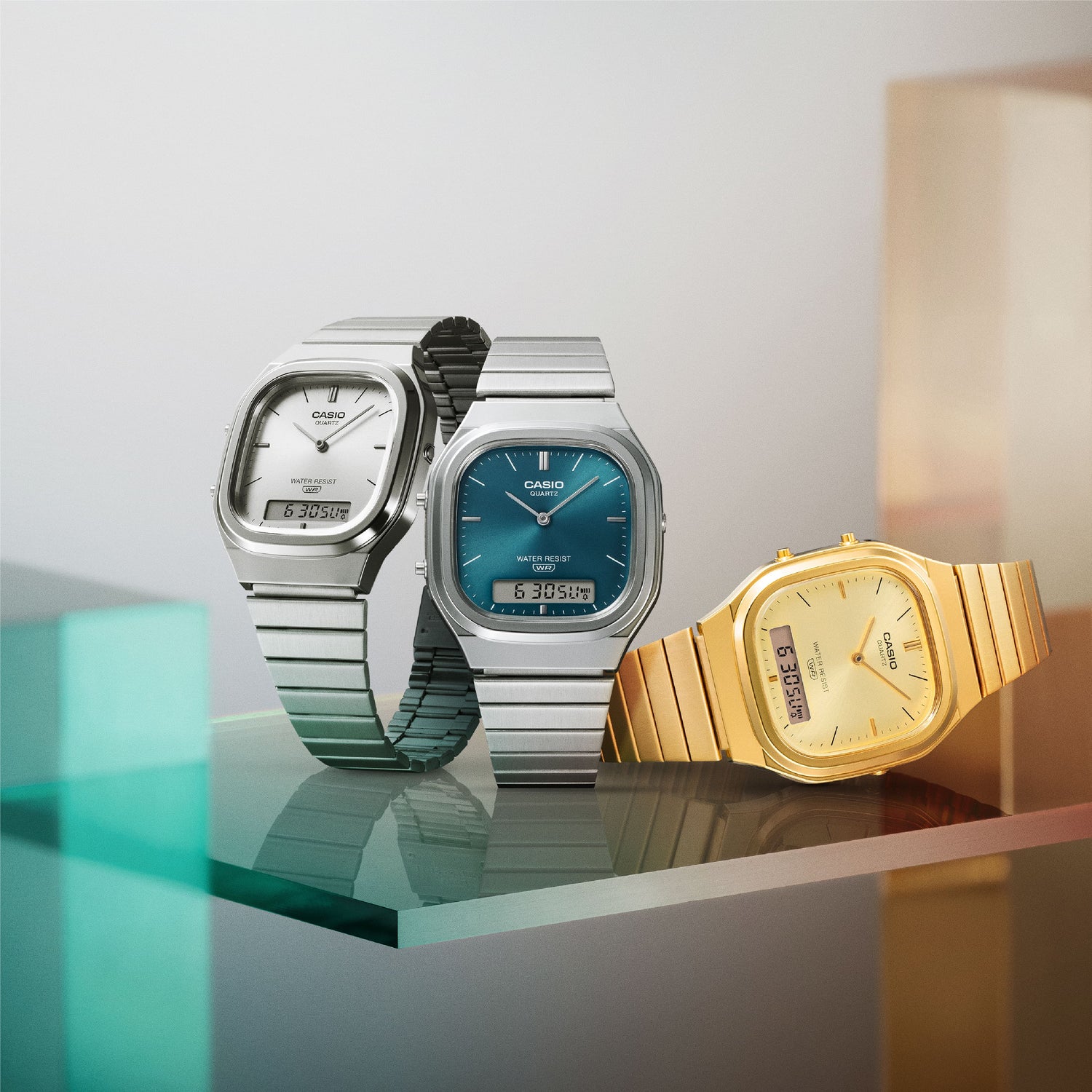 Casio Vintage AQ240E-3A Analog-Digital Watch Blue Dial AQ-240E-3A