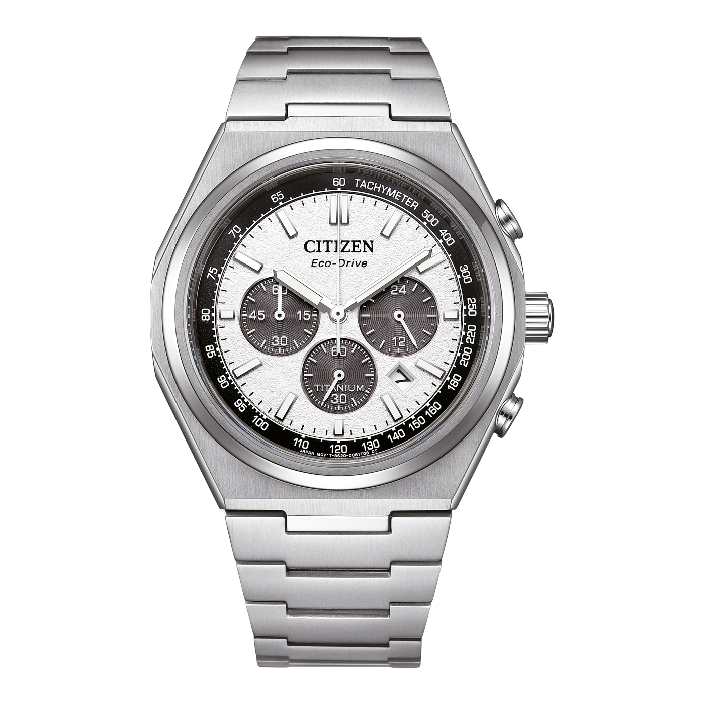 CITIZEN CA4610-85A Zenshin Chrono  Silver Tone Dial Super Titanium