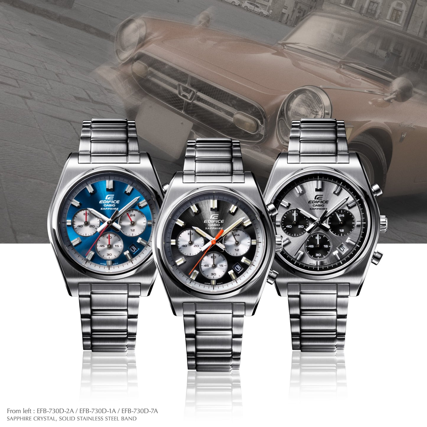 CASIO EDIFICE Standard Chronograph EFB730D-7AV EFB-730D-7AV Silver