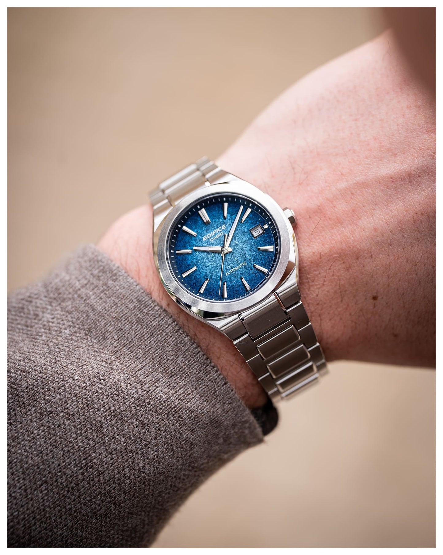 Casio Automatic Watch Electroformed Textured Blue Dial EFK-200D-2A EFK200D-2A