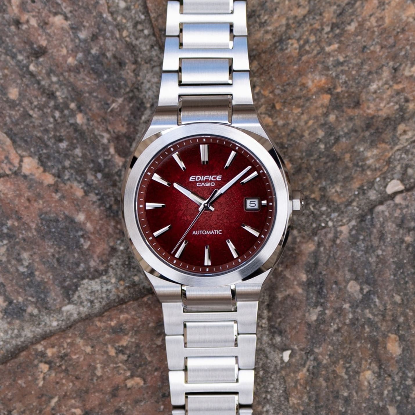Casio Automatic Watch Electroformed Textured Red Dial EFK-200D-4A EFK200D-4A