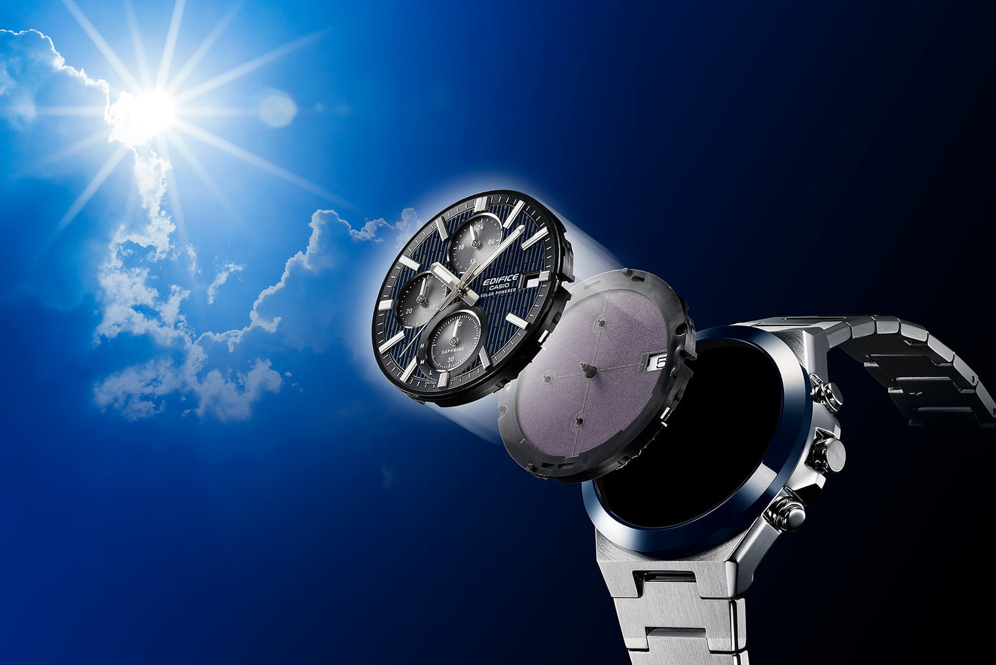 Casio Edifice Ceramic Bezel Solar Powered Chronograph EFS-S650D-2A EFSS650D-2A
