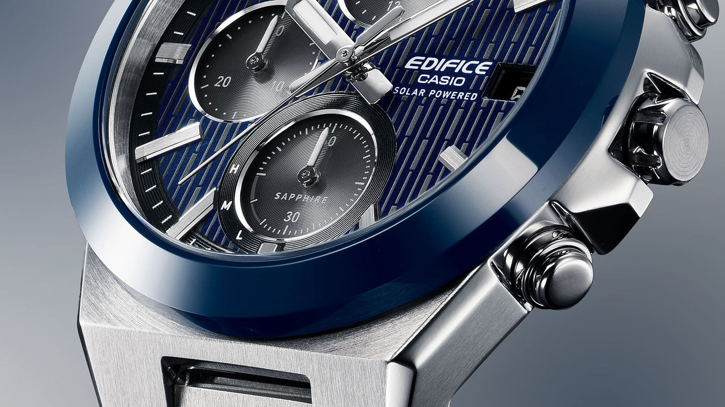 Casio Edifice Ceramic Bezel Solar Powered Chronograph EFS-S650D-2A EFSS650D-2A