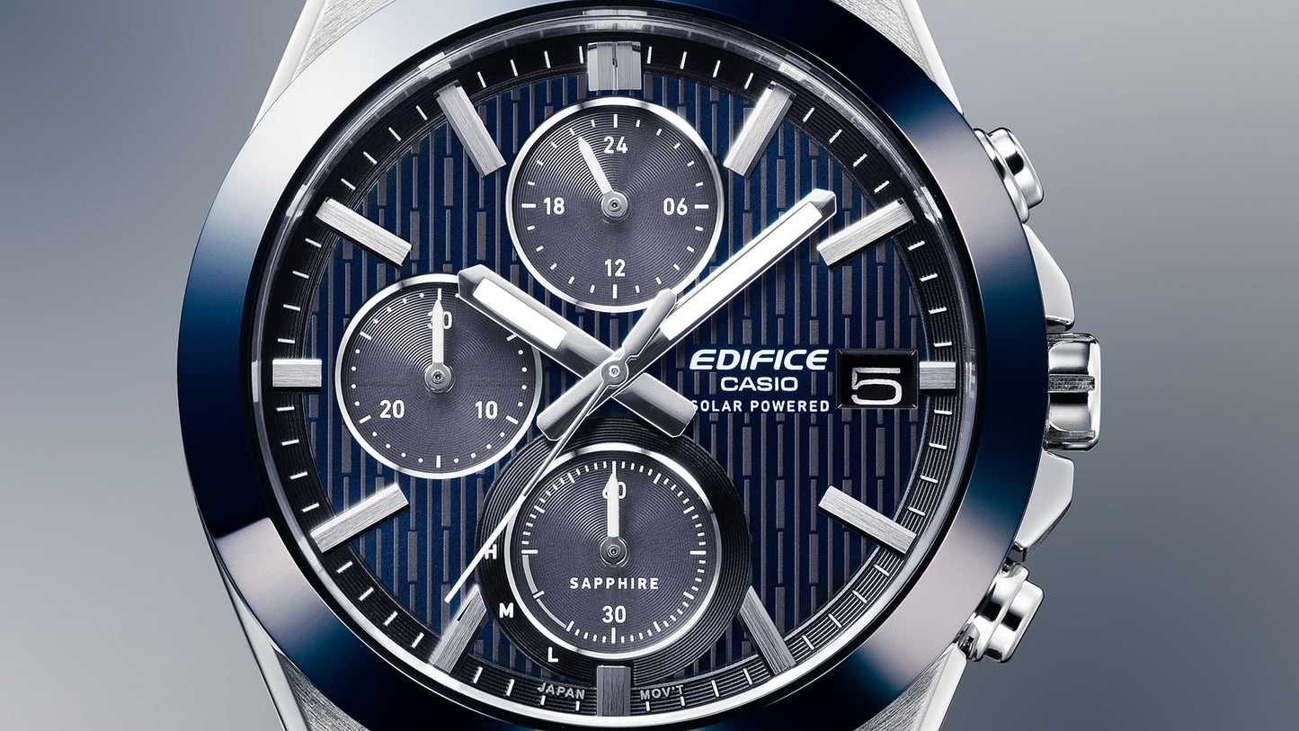 Casio Edifice Ceramic Bezel Solar Powered Chronograph EFS-S650D-2A EFSS650D-2A
