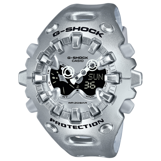 CASIO G-SHOCK ANALOG-DIGITAL SILVER WATCH GAV01A-8A GA-V01A-8A
