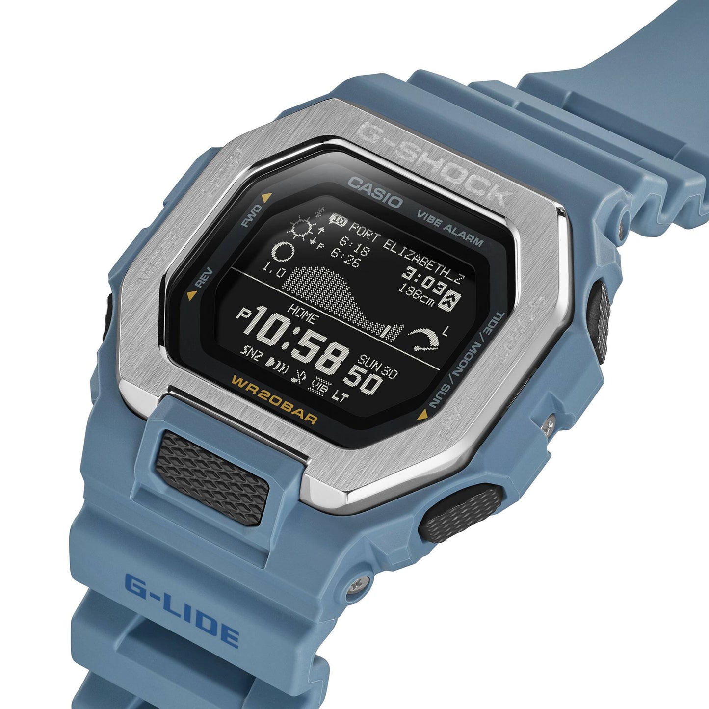 Casio G-Shock G-Lide Ocean Blue Digital Surf Watch GBX100-2A GBX-100-2A