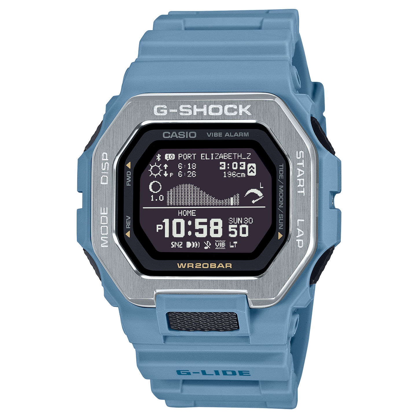 Casio G-Shock G-Lide Ocean Blue Digital Surf Watch GBX100-2A GBX-100-2A