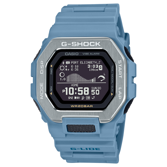 Casio G-Shock G-Lide Ocean Blue Digital Surf Watch GBX100-2A GBX-100-2A