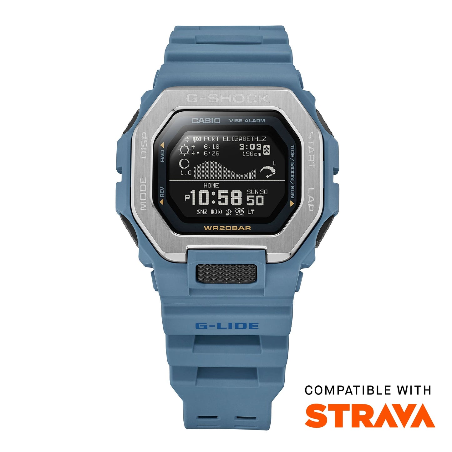 Casio G-Shock G-Lide Ocean Blue Digital Surf Watch GBX100-2A GBX-100-2A