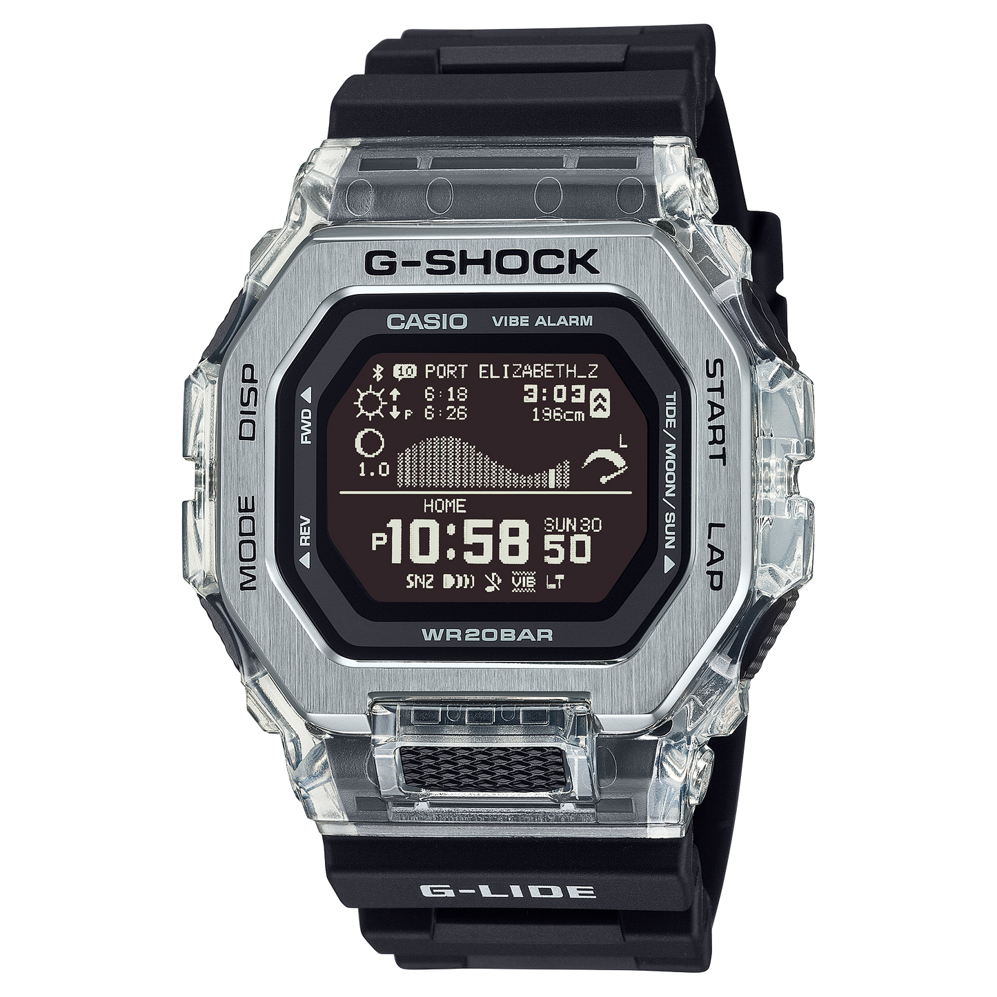 Casio G-Shock G-Lide GBX-100 Series Black Watch GBX-100S-1 GBX100S-1