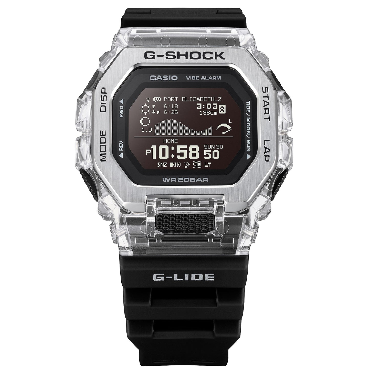 Casio G-Shock G-Lide GBX-100 Series Black Watch GBX-100S-1 GBX100S-1