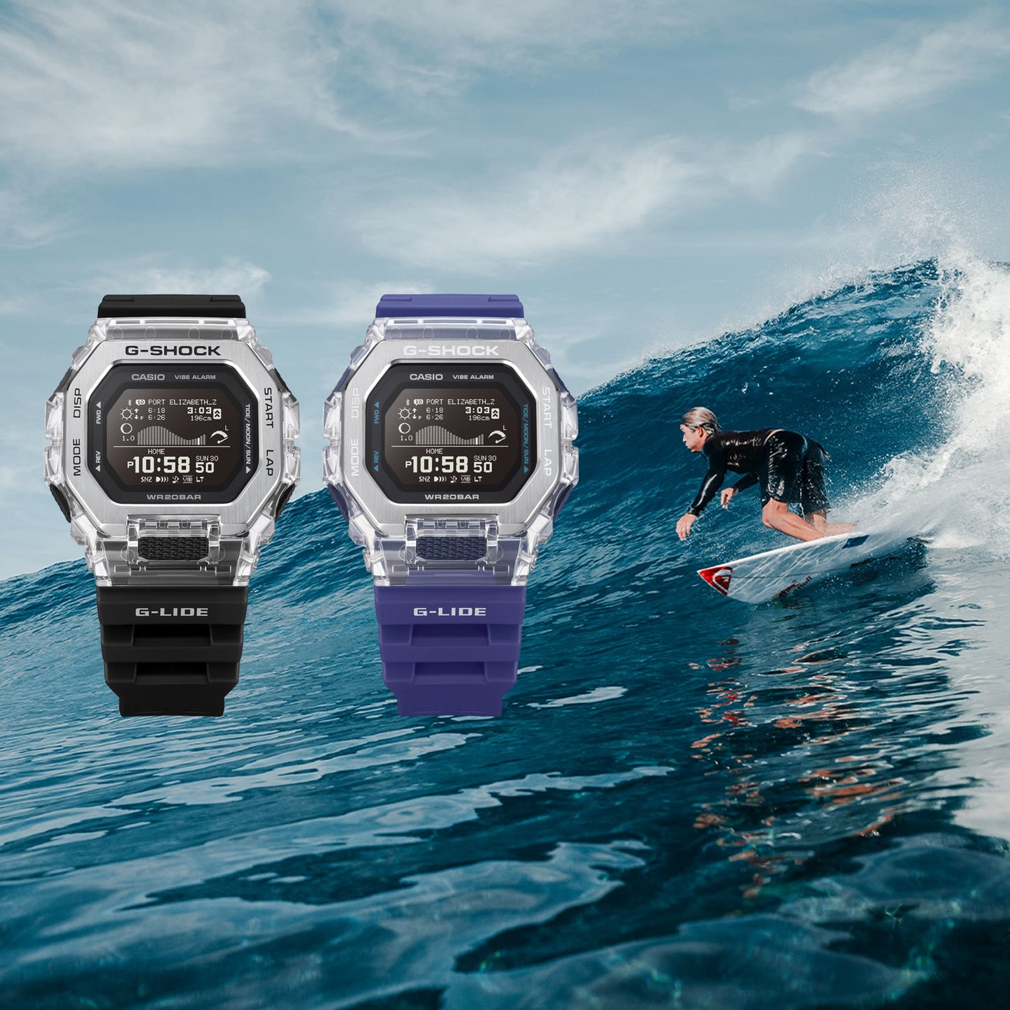 Casio G-Shock G-Lide GBX-100 Series Black Watch GBX-100S-1 GBX100S-1